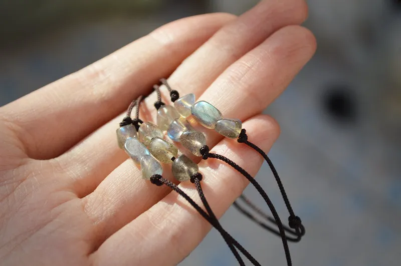 Gray Moonstone Crystal Delicate Bracelet