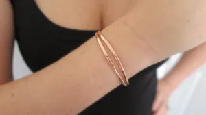 Hammered Rose Gold Cuff Set