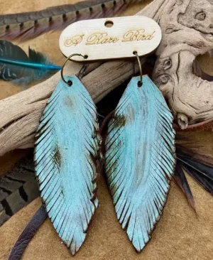 Hand Crafted Patina Leather Earrings by A Rare Bird