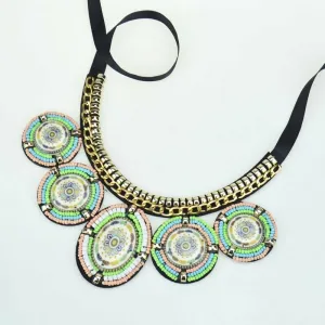 Handmade Bohemian Beaded Collar Necklace