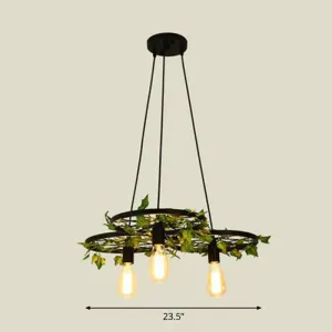 Industrial Metal Wheel Shaped Pendulum Pendant Light for Restaurants