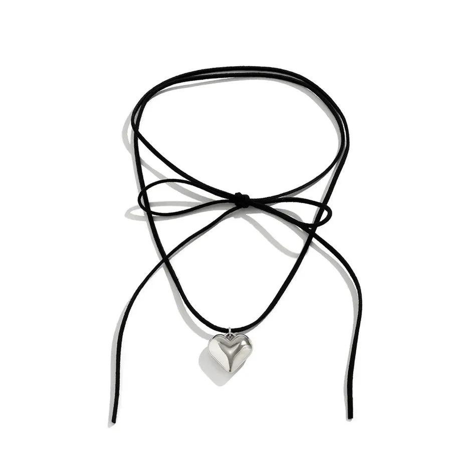 Ingemark Elegant Love Heart Collares Knotted Bowknot Y2K Necklace