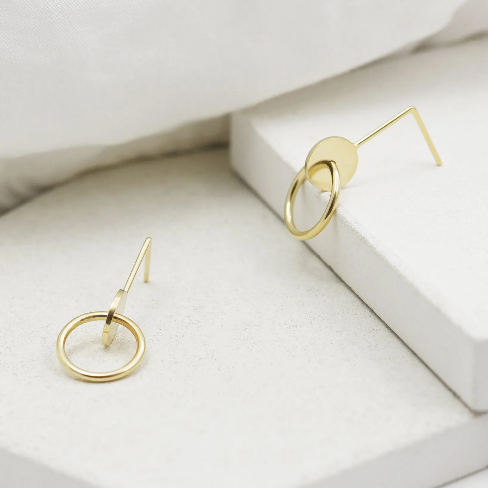 Interlocking circles earrings N°11 in silver or gold plated silver