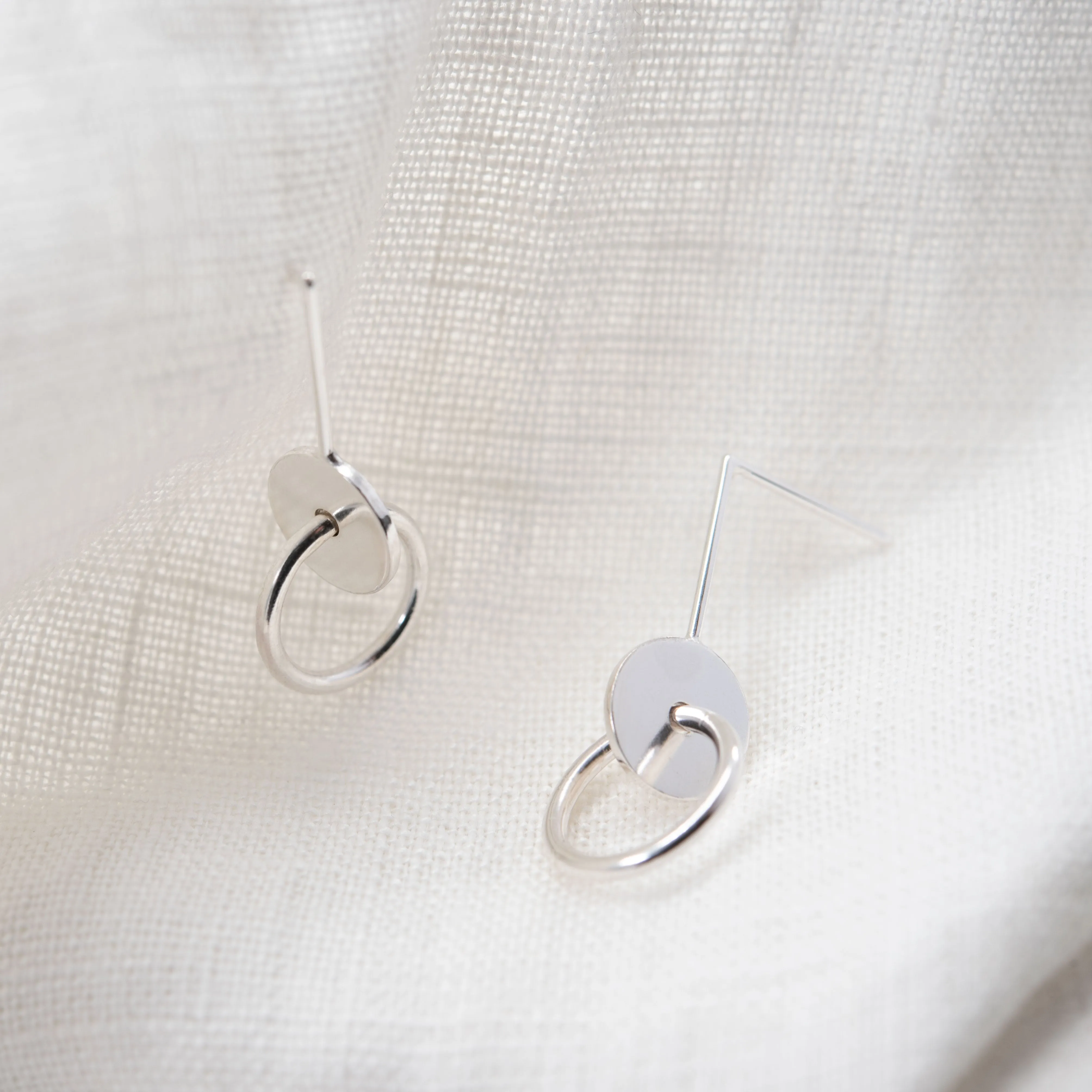 Interlocking circles earrings N°11 in silver or gold plated silver