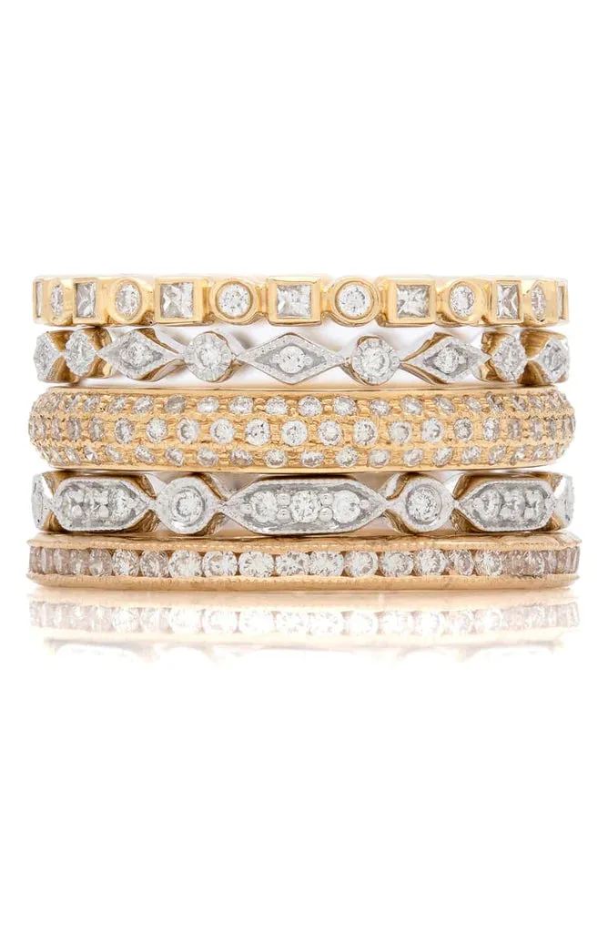 Kate Princess Cut and Round Diamond Band