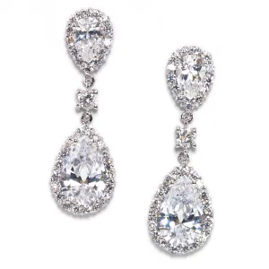 Keirsten Pear Shape Cubic Zirconia Statement Earring