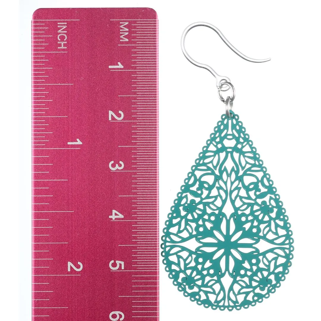 Lacey Teardrop Dangles Hypoallergenic Earrings for Sensitive Ears Made with Plastic Posts