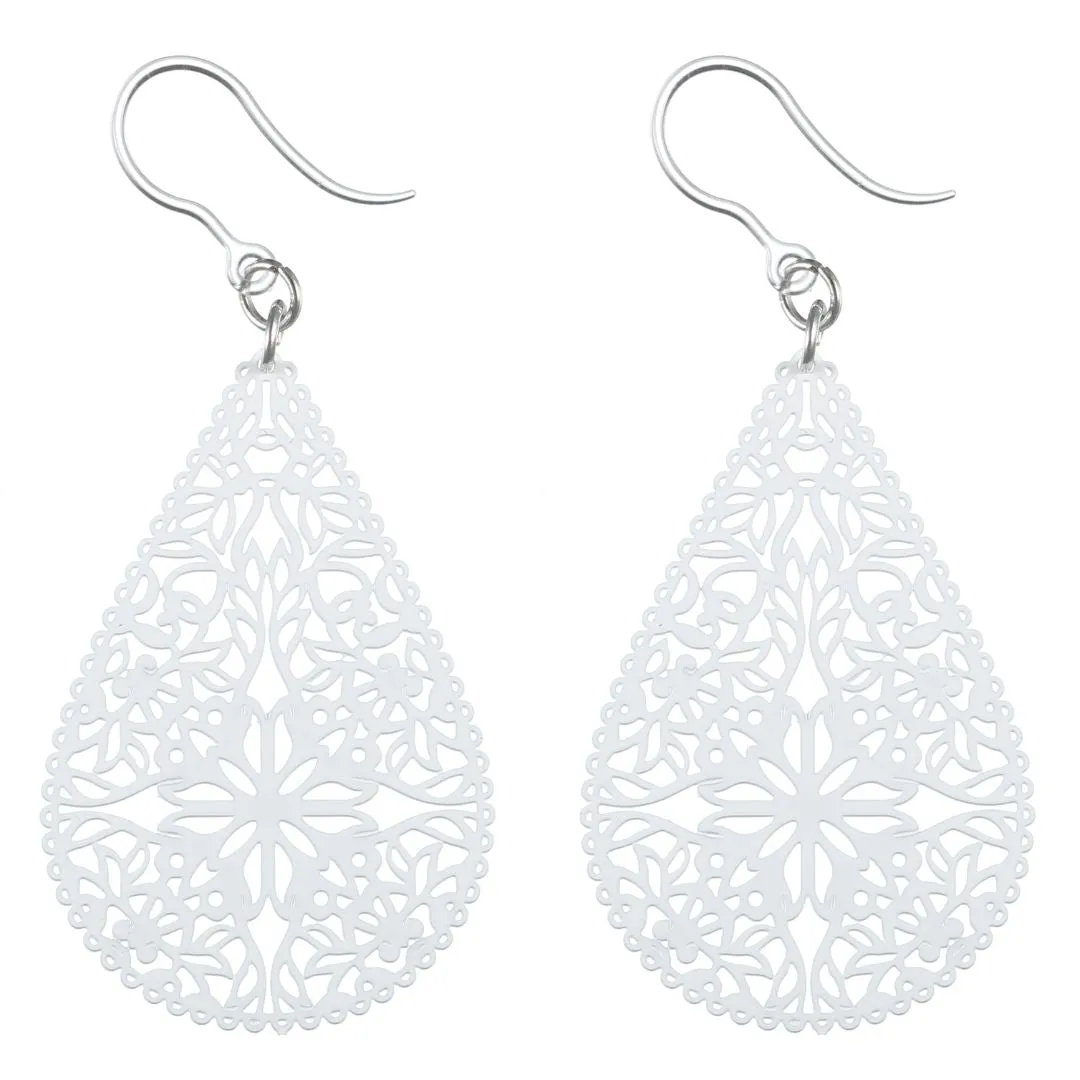 Lacey Teardrop Dangles Hypoallergenic Earrings for Sensitive Ears Made with Plastic Posts