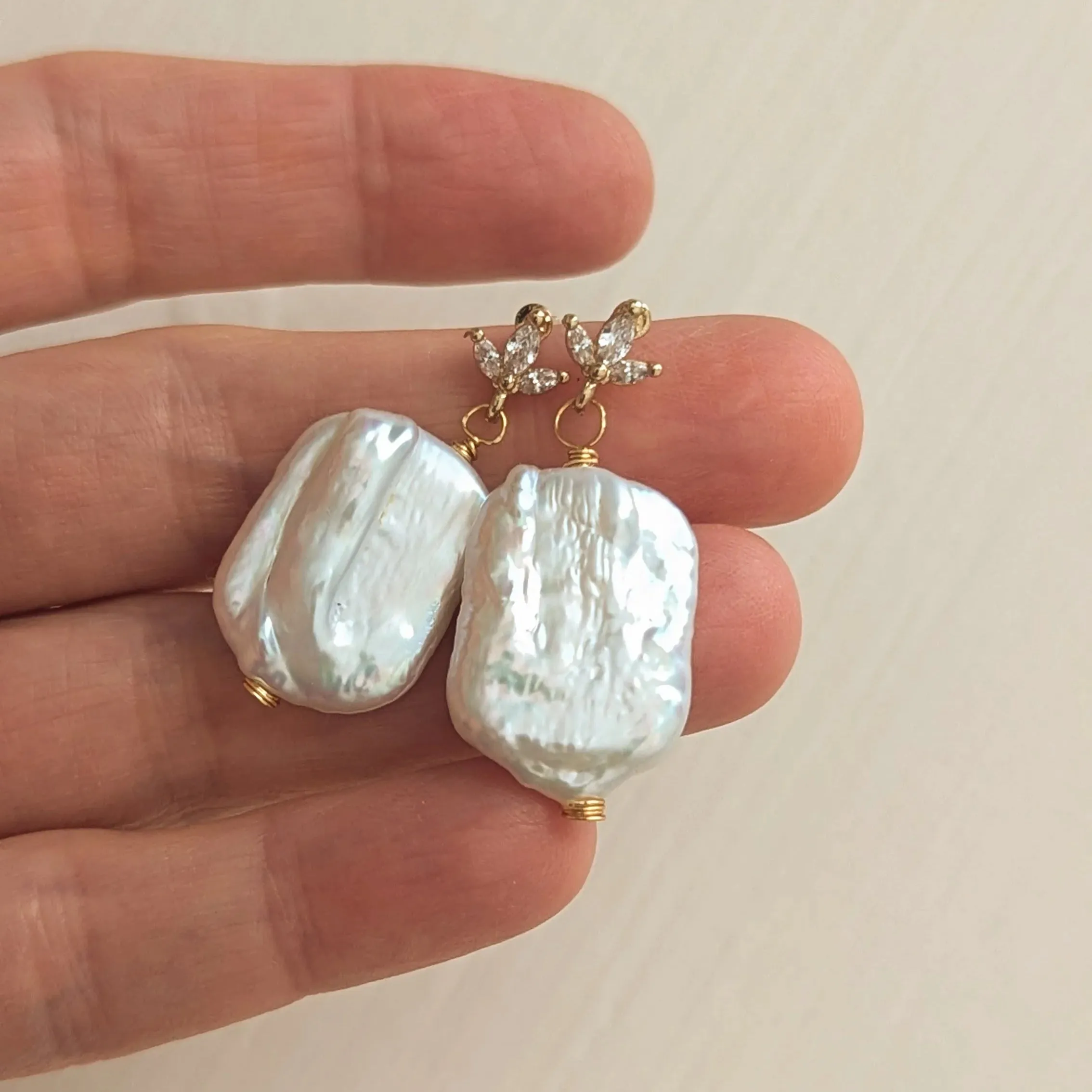 Large Baroque Pearl Earrings