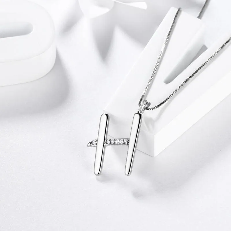 Letter Initial H Necklaces Pendant Women Girls Name Jewelry Gift 925 Sterling Silver