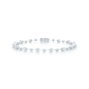 Line Bracelet with Alternating Diamonds