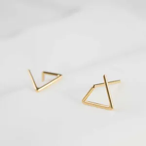 Line triangle earrings N°6 in silver or gold