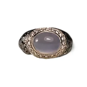 Magnificent 18K White Gold Hidalgo Diamond Chalcedony Grey Leopard Enamel Ring