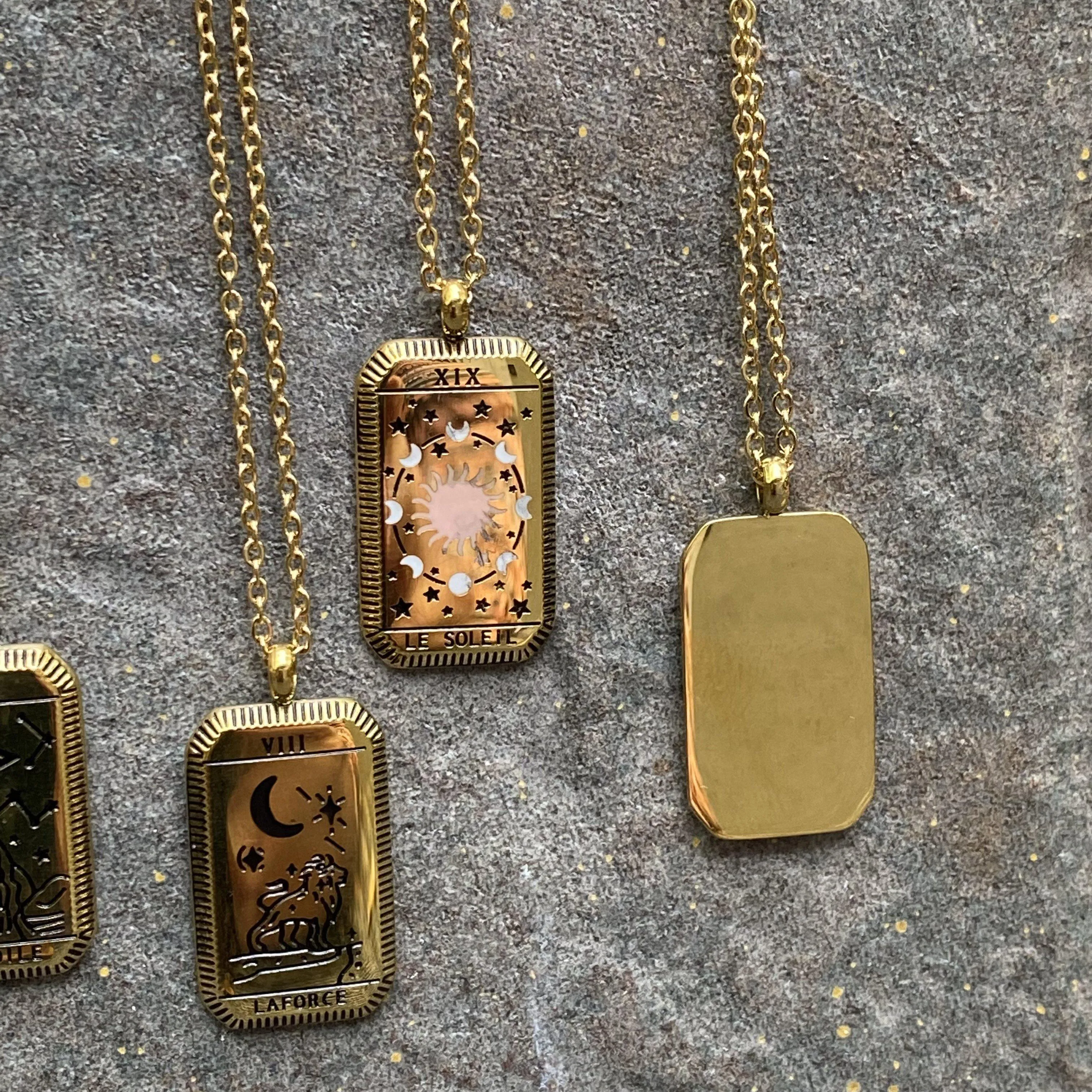 Major Arcana Gold Tarot Card Necklaces