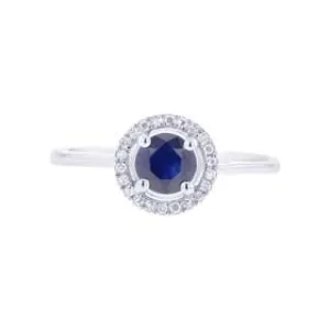 Marlais Sapphire and Diamond Halo Ring