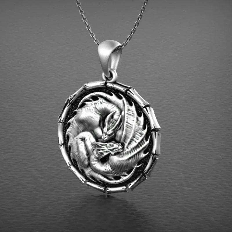 Mating Dragons Necklace