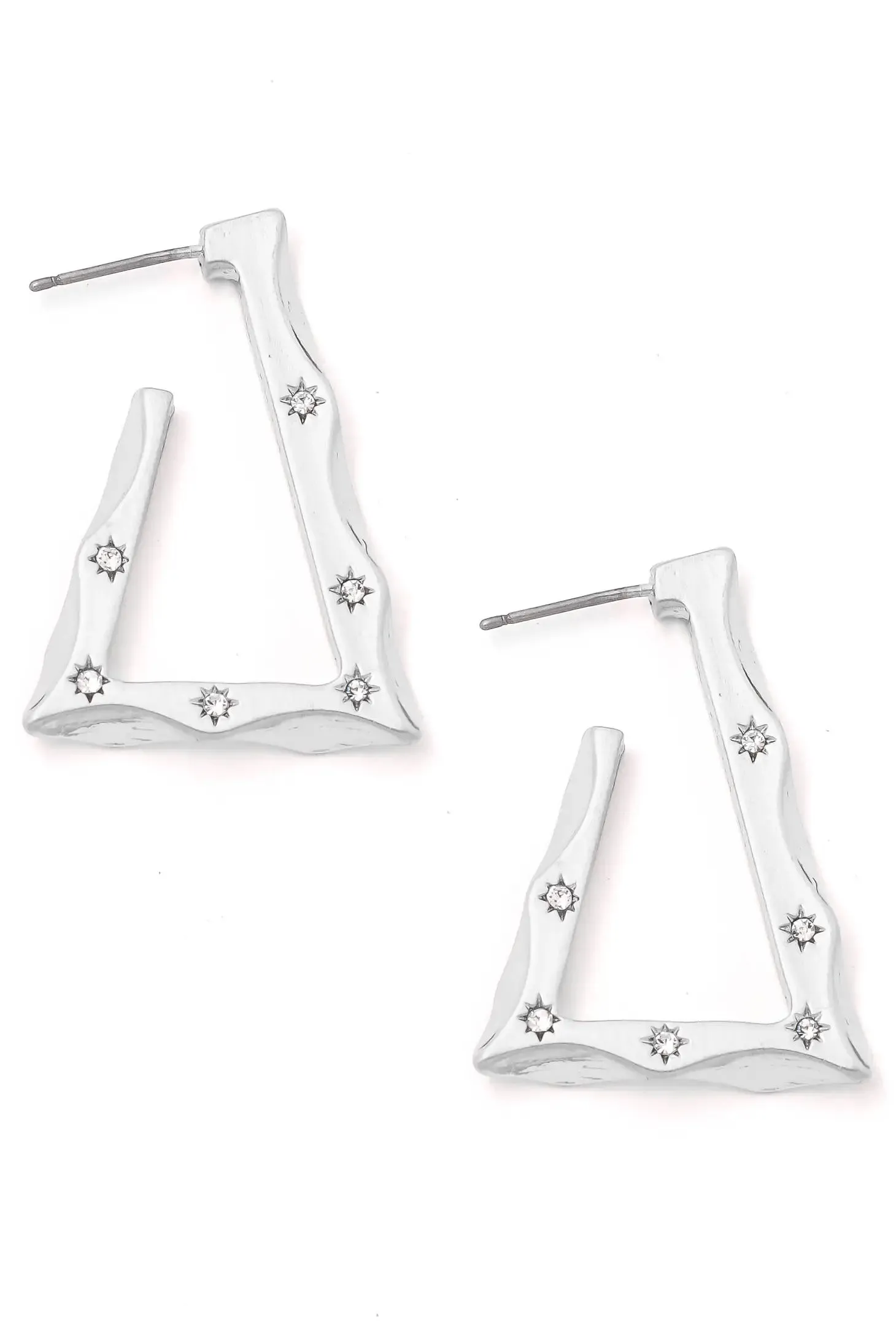 Metallic Triangle Drop Earrings