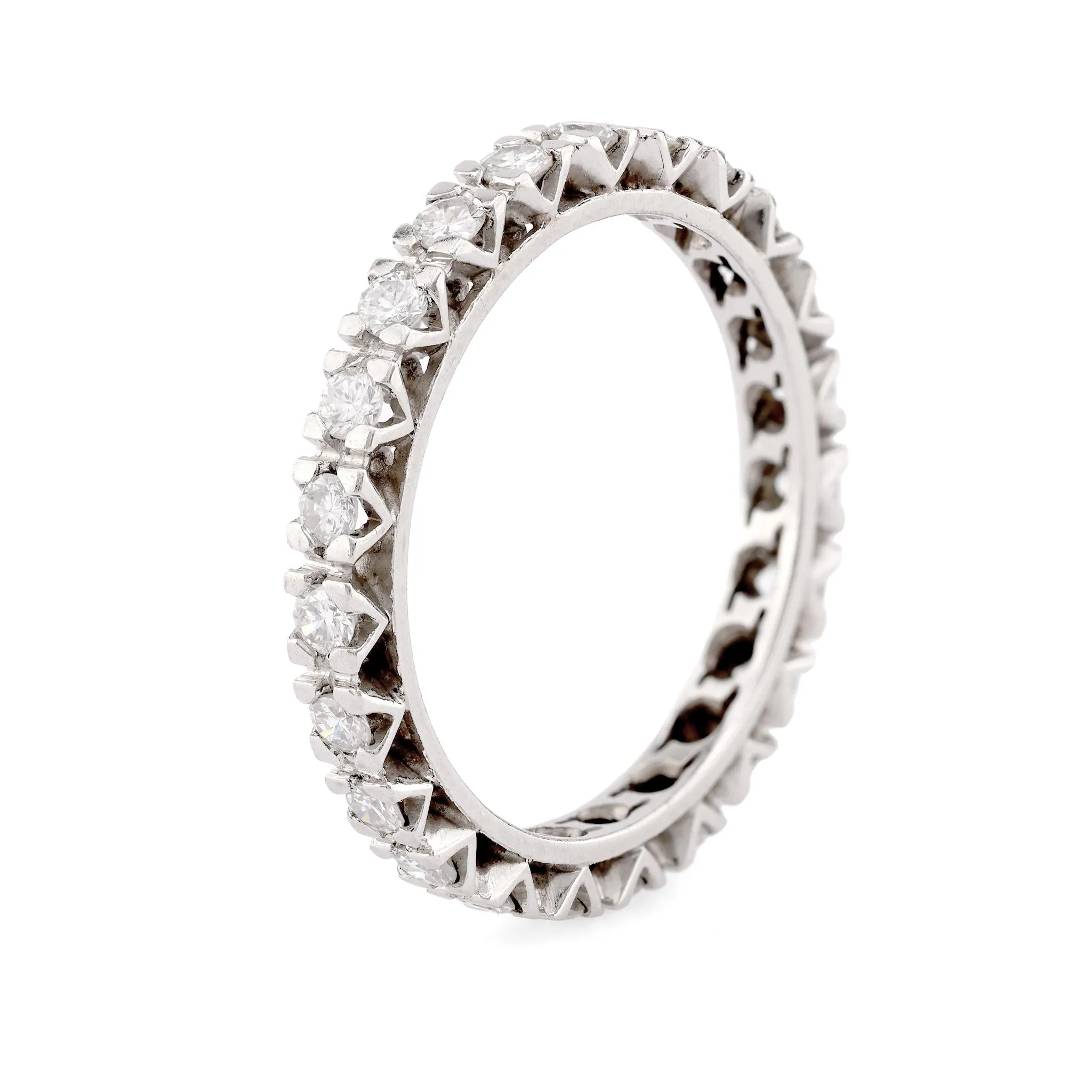 Mid Century Diamond Platinum Eternity Band