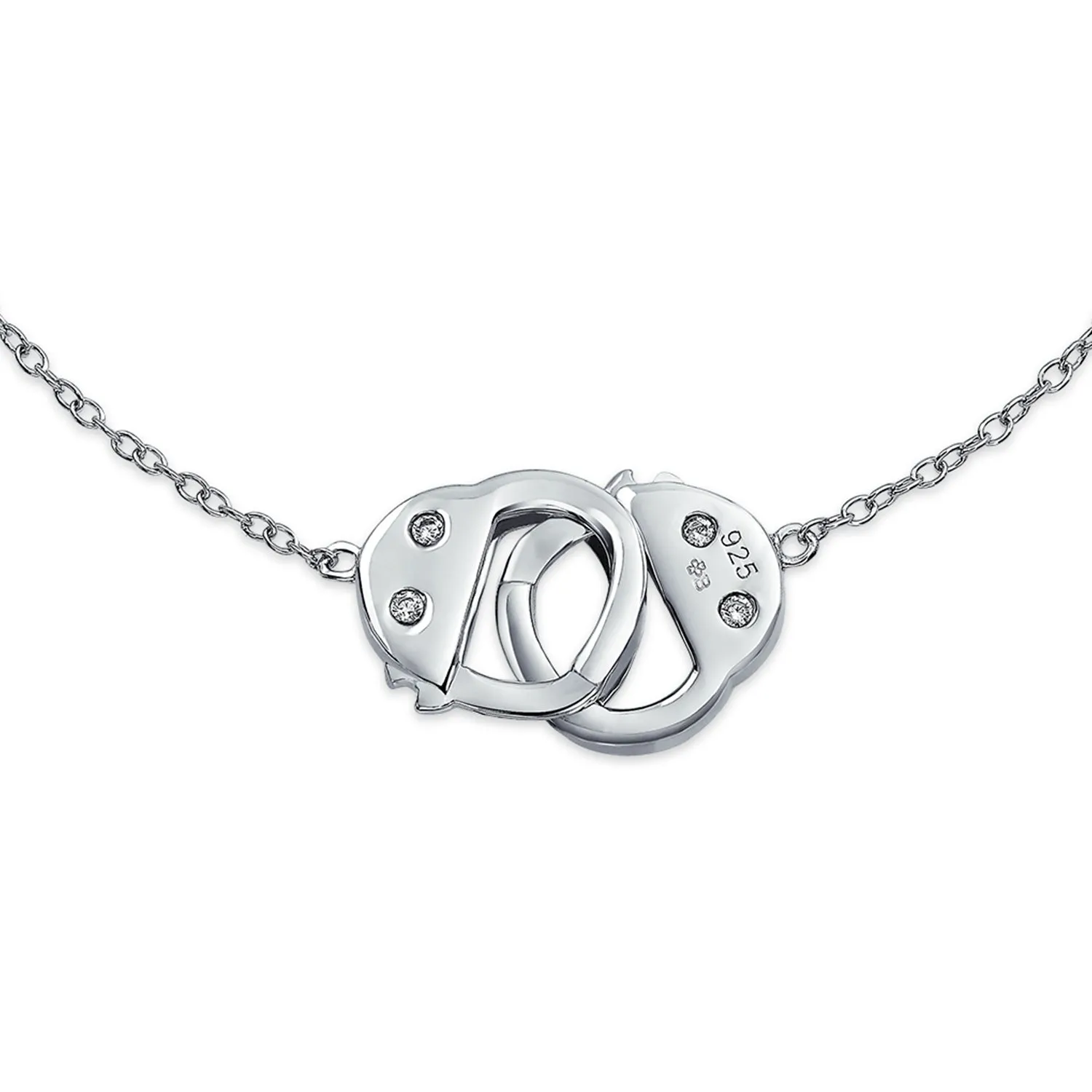 Minimalist Chain Link Bracelet for Couples with CZ Accent in Sterling Silver