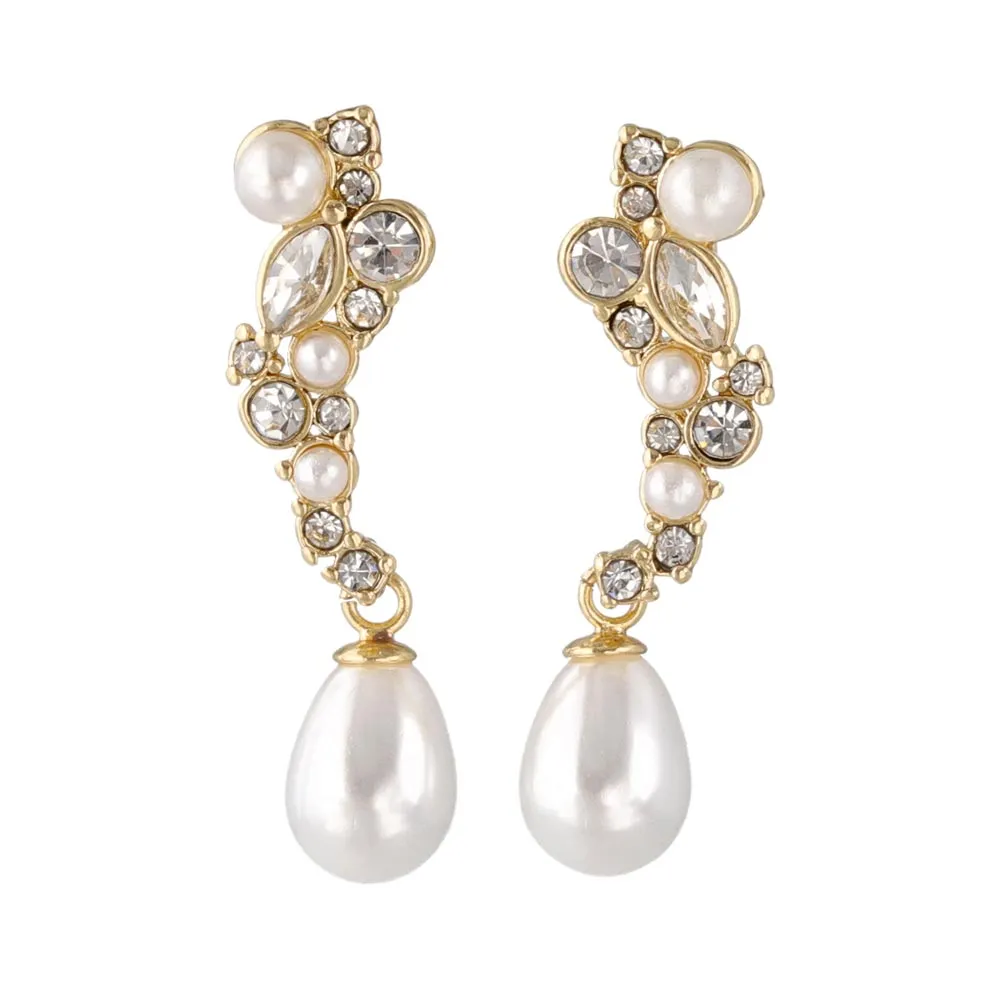 Mixed Ornate Pearl Drop Earrings