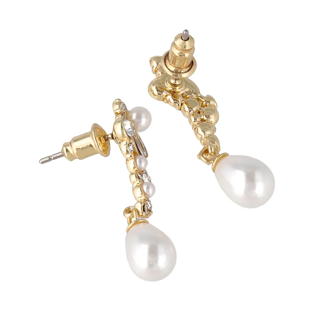 Mixed Ornate Pearl Drop Earrings