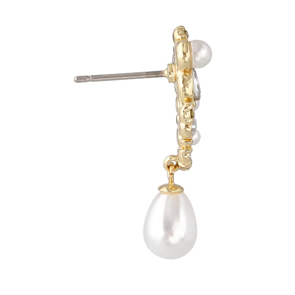 Mixed Ornate Pearl Drop Earrings