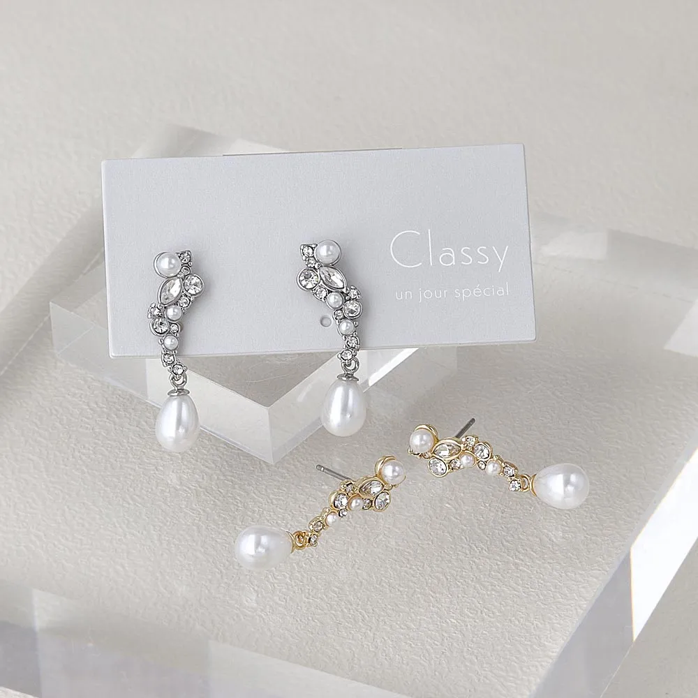 Mixed Ornate Pearl Drop Earrings