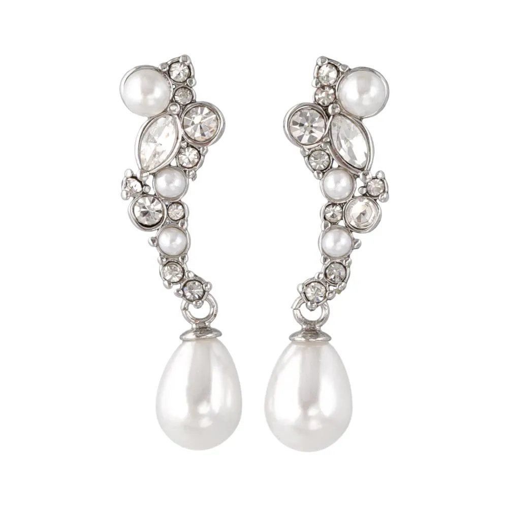 Mixed Ornate Pearl Drop Earrings