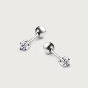 Moissanite Solitaire Small Sleep Earrings