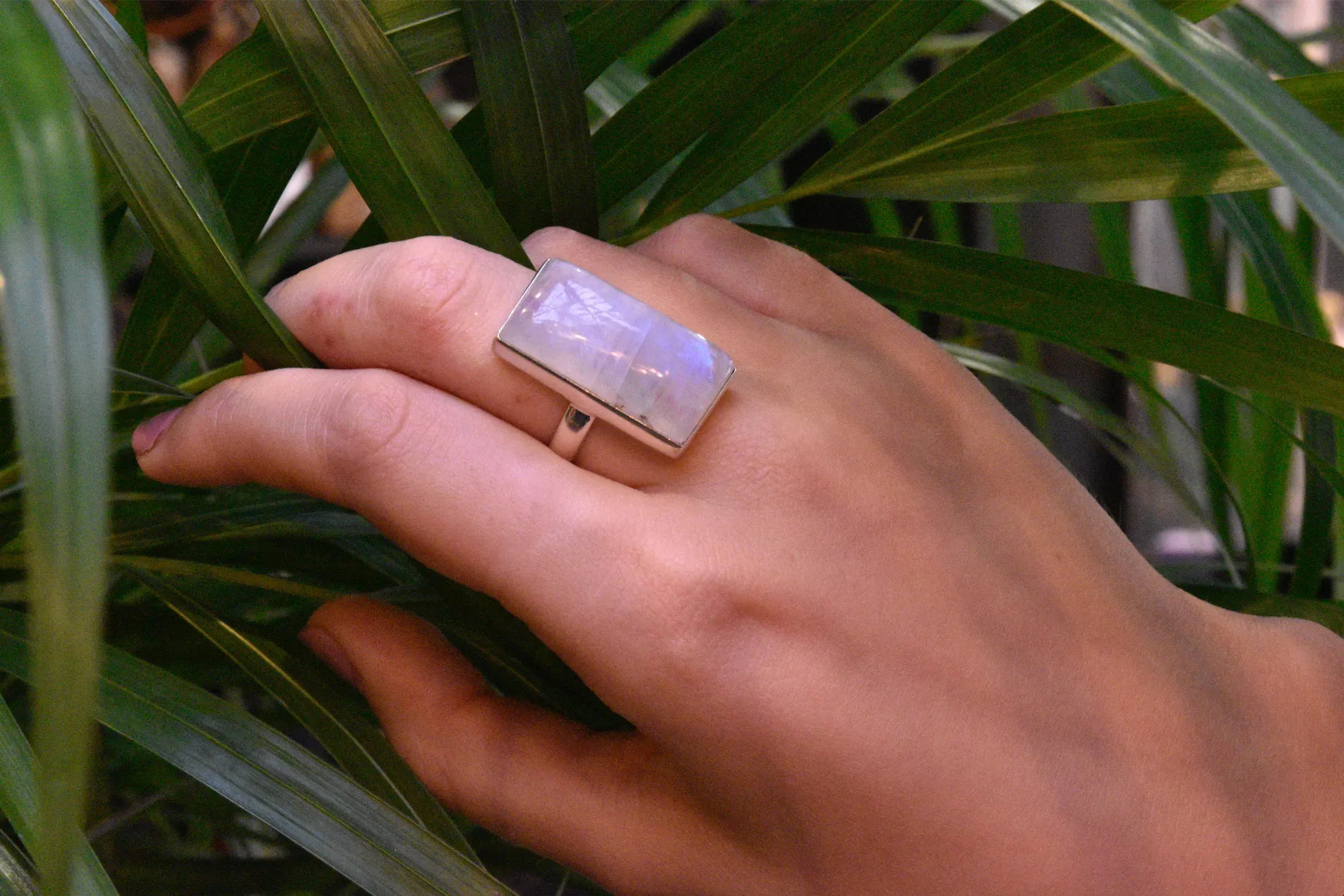 Moonstone Akoni Ring - Rectangle (US 7.5 & 8)