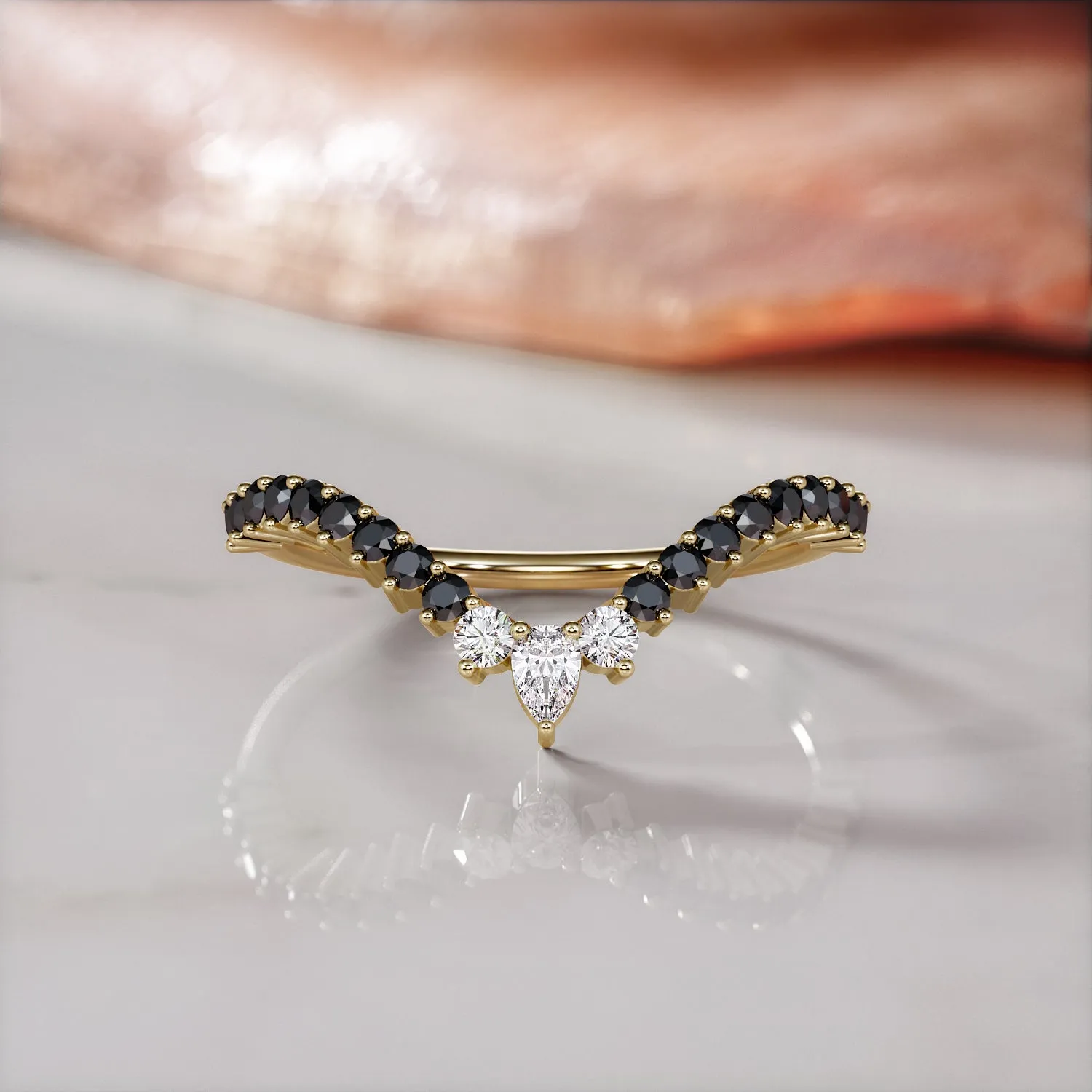 Naiad - 1 Carats Round  Black Diamond Wedding Band