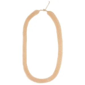 O - a modern wire crochet long necklace in gold