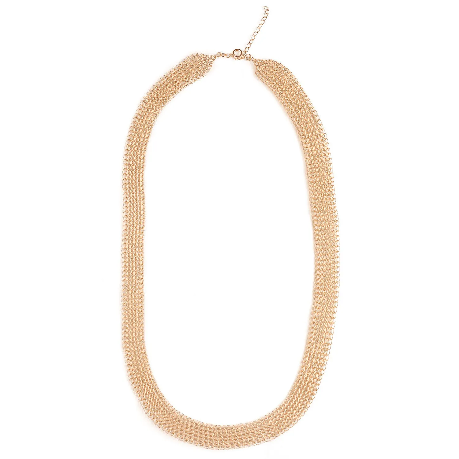 O - a modern wire crochet long necklace in gold