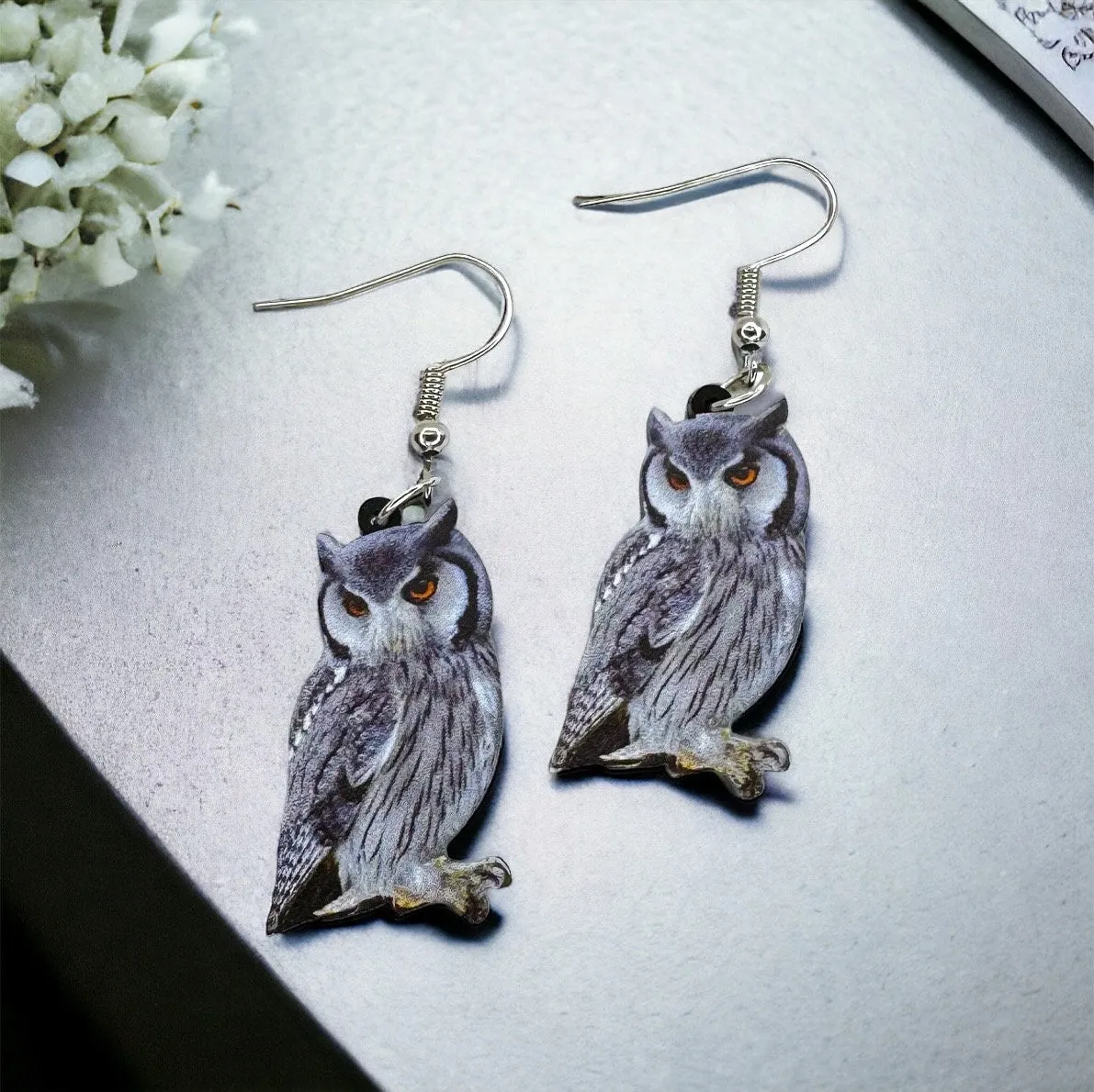 Owl Earrings - Owl Jewelry, Horned Owl, Bird Earrings, Handmade Earrings, Handmade Jewelry, Animal Earrings, Bird Jewelry, Owl Gift, Hoot