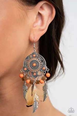 Paparazzi Earring ~ Desert Plains - Orange