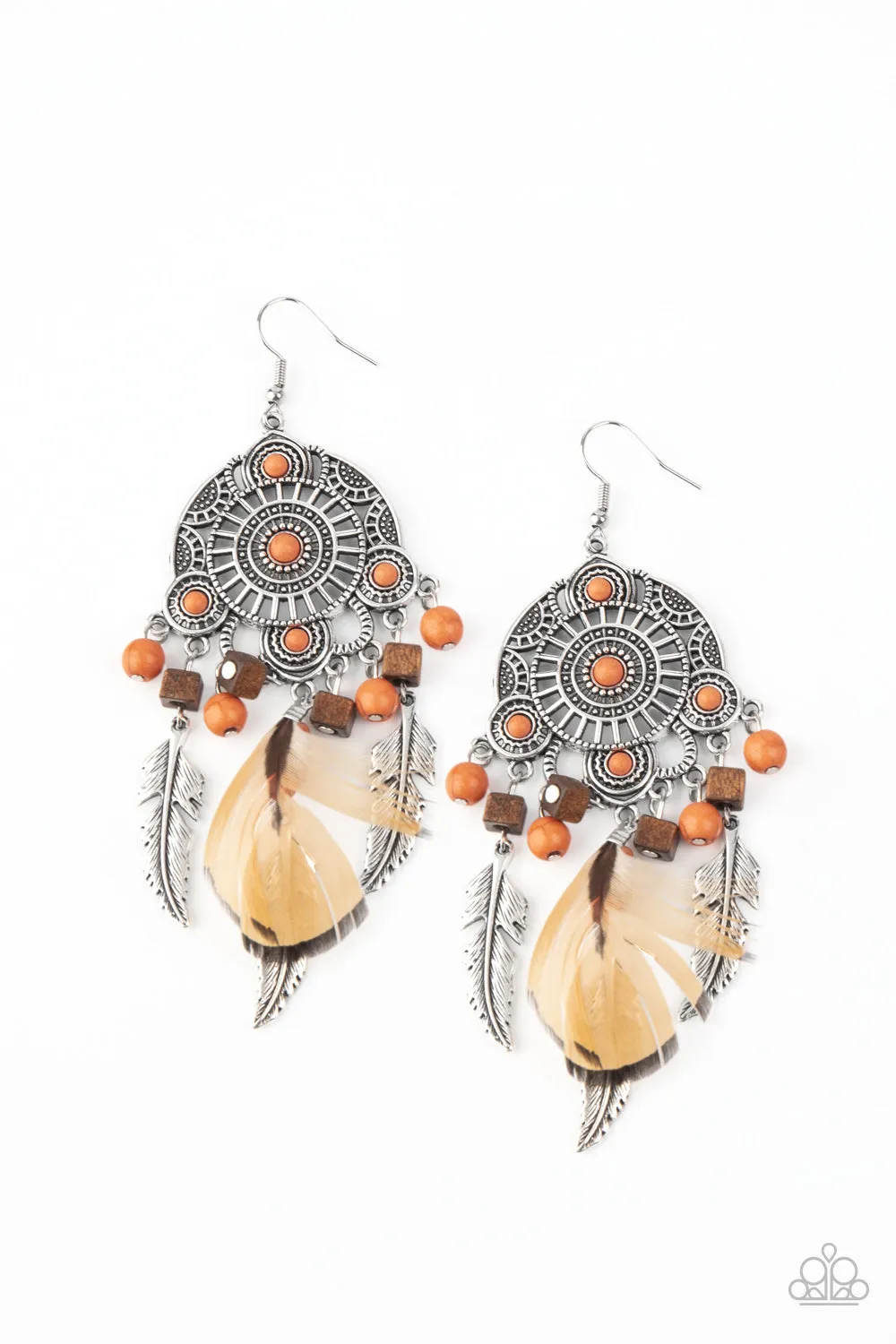 Paparazzi Earring ~ Desert Plains - Orange