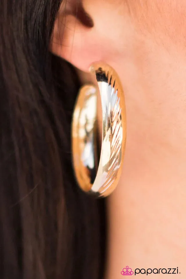 Paparazzi Earring ~ Dont Give A HOOP - Gold