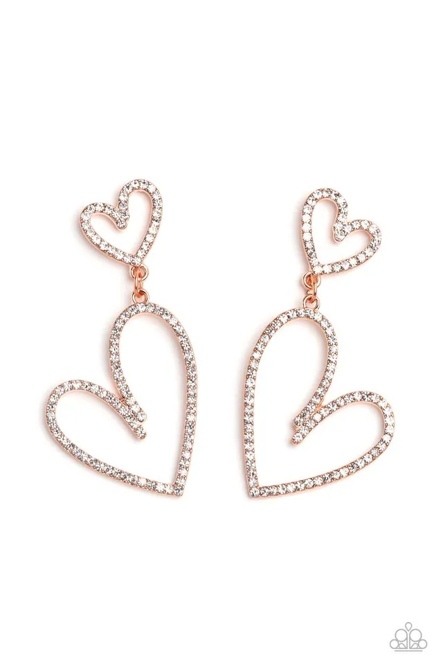 Paparazzi Earring ~ Doting Duo - Copper