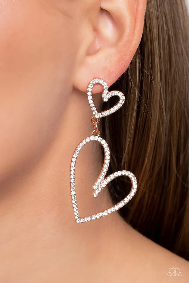 Paparazzi Earring ~ Doting Duo - Copper