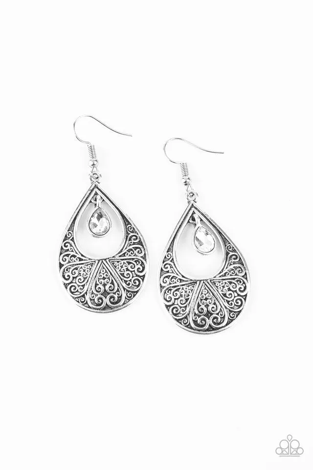 Paparazzi Earring ~ Garden Magic - White