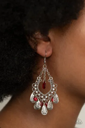 Paparazzi Earring ~ Musical Gardens - Red