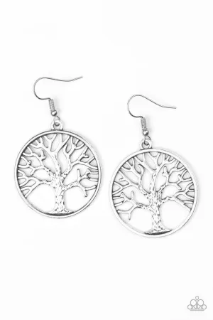 Paparazzi Earring ~ My TREEHOUSE Is Your TREEHOUSE - Silver