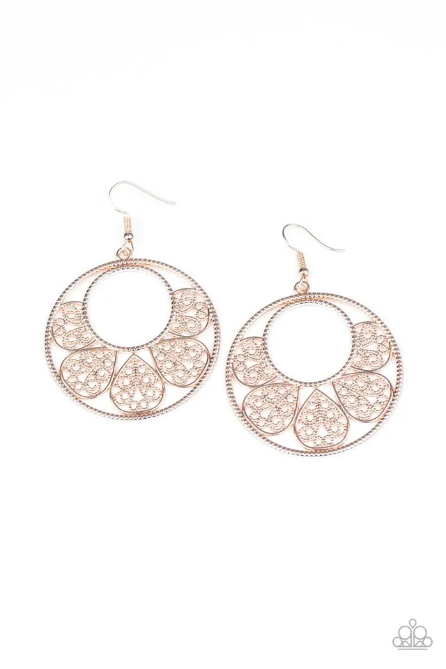 Paparazzi Earring ~ Petal Promenade - Rose Gold