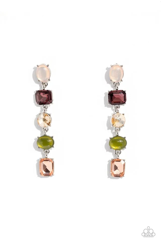 Paparazzi Earring ~ Sophisticated Stack - Multi