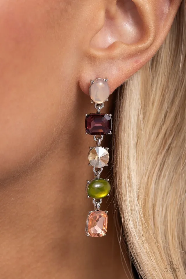 Paparazzi Earring ~ Sophisticated Stack - Multi