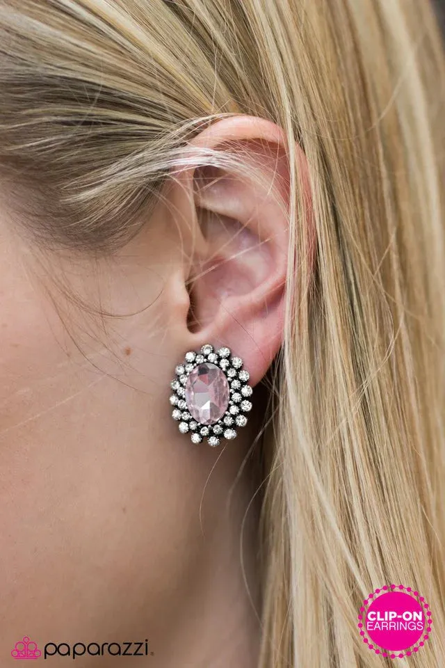 Paparazzi Earring ~ Starry Shine - Pink -