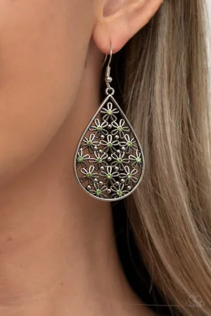 Paparazzi Earring ~ Tick, Tick, BLOOM! - Green