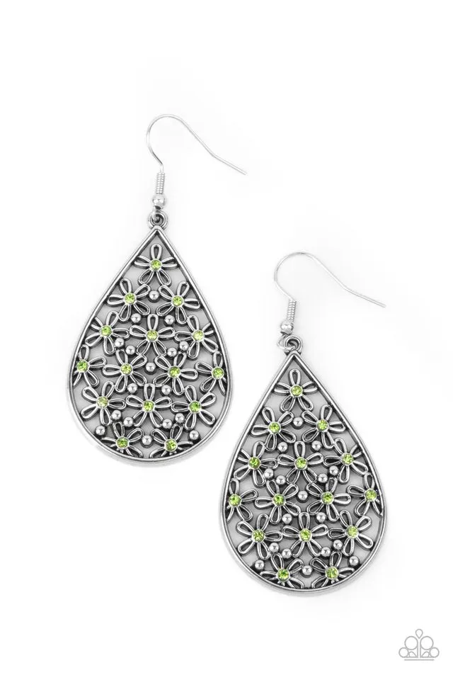 Paparazzi Earring ~ Tick, Tick, BLOOM! - Green