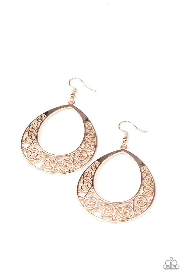 Paparazzi Earring ~ Vineyard Venture - Rose Gold