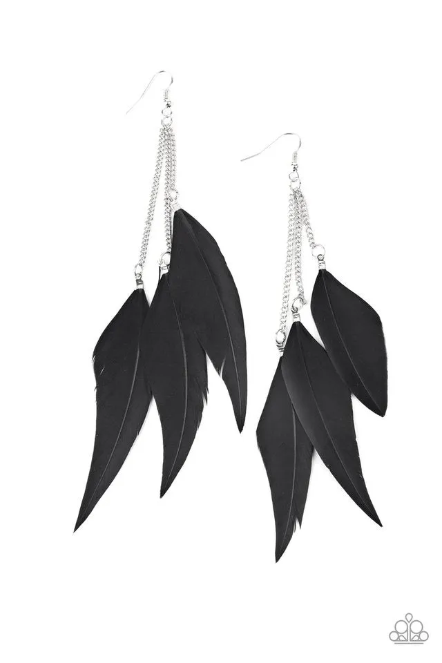 Paparazzi Earring ~ West Side Western - Black